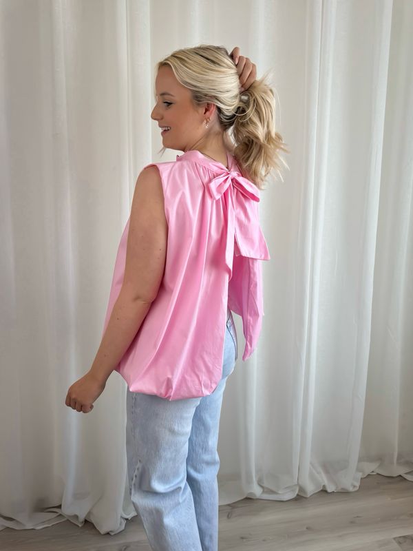 LOUA OPEN BACK BLOUSE LIGHT PINK