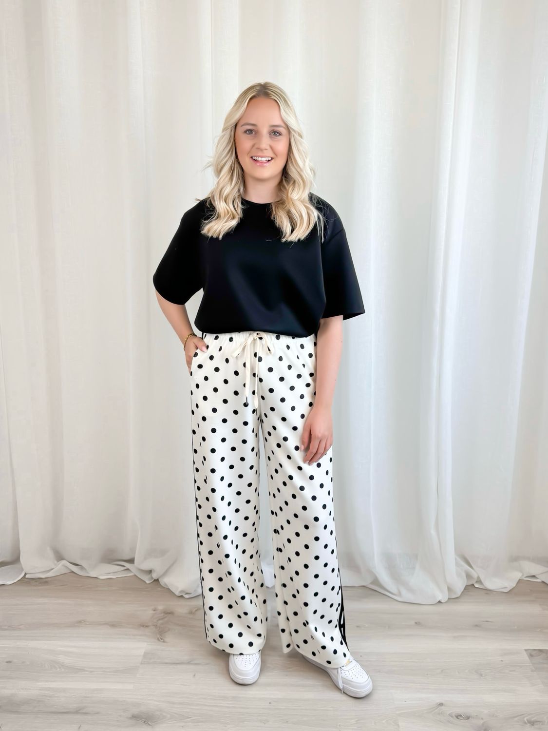 BLACK POLKA DOT PANTS