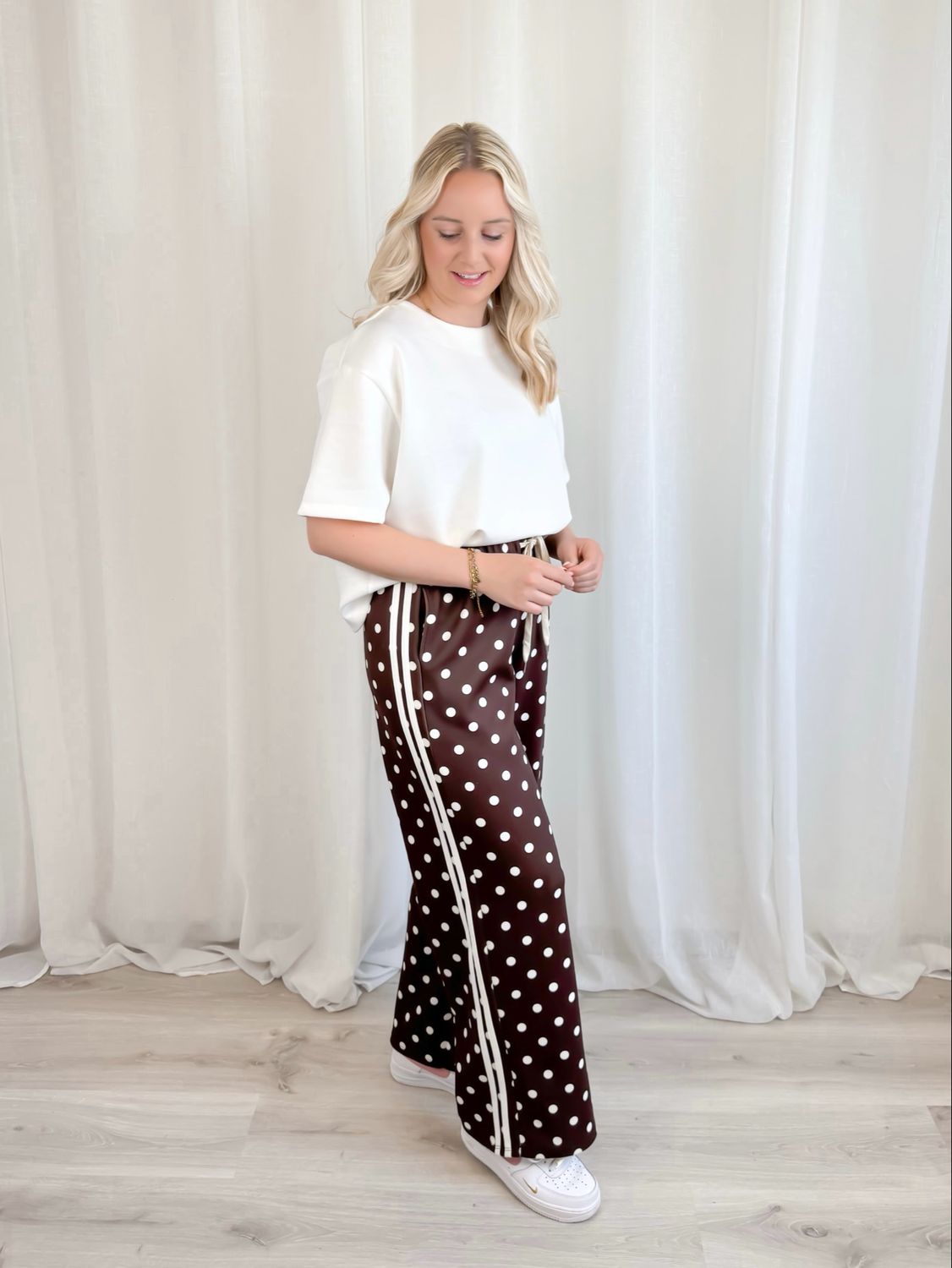 BROWN POLKA DOT PANTS