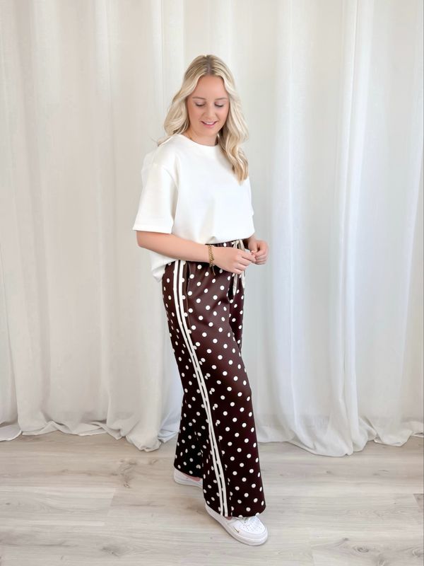 BROWN POLKA DOT PANTS