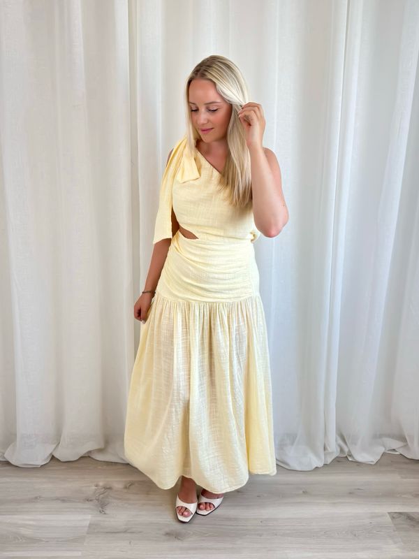 MAE LINNEN DRESS BUTTER YELLOW
