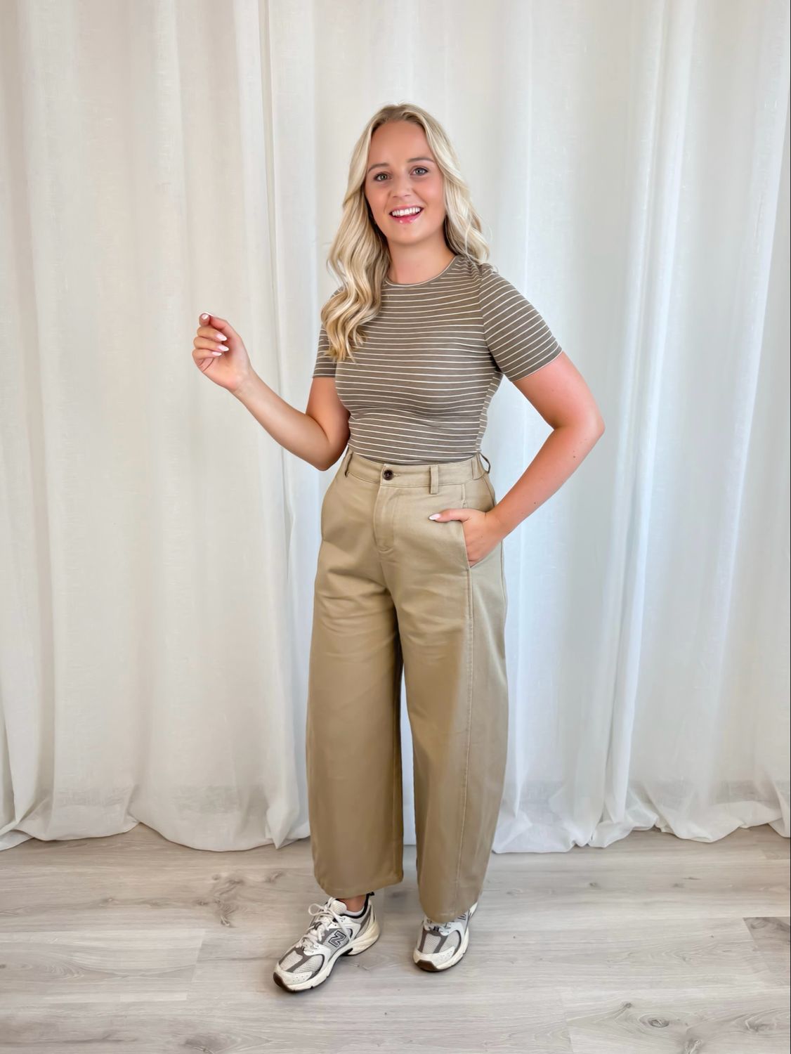 ELENA STRIPE T-SHIRT TAUPE