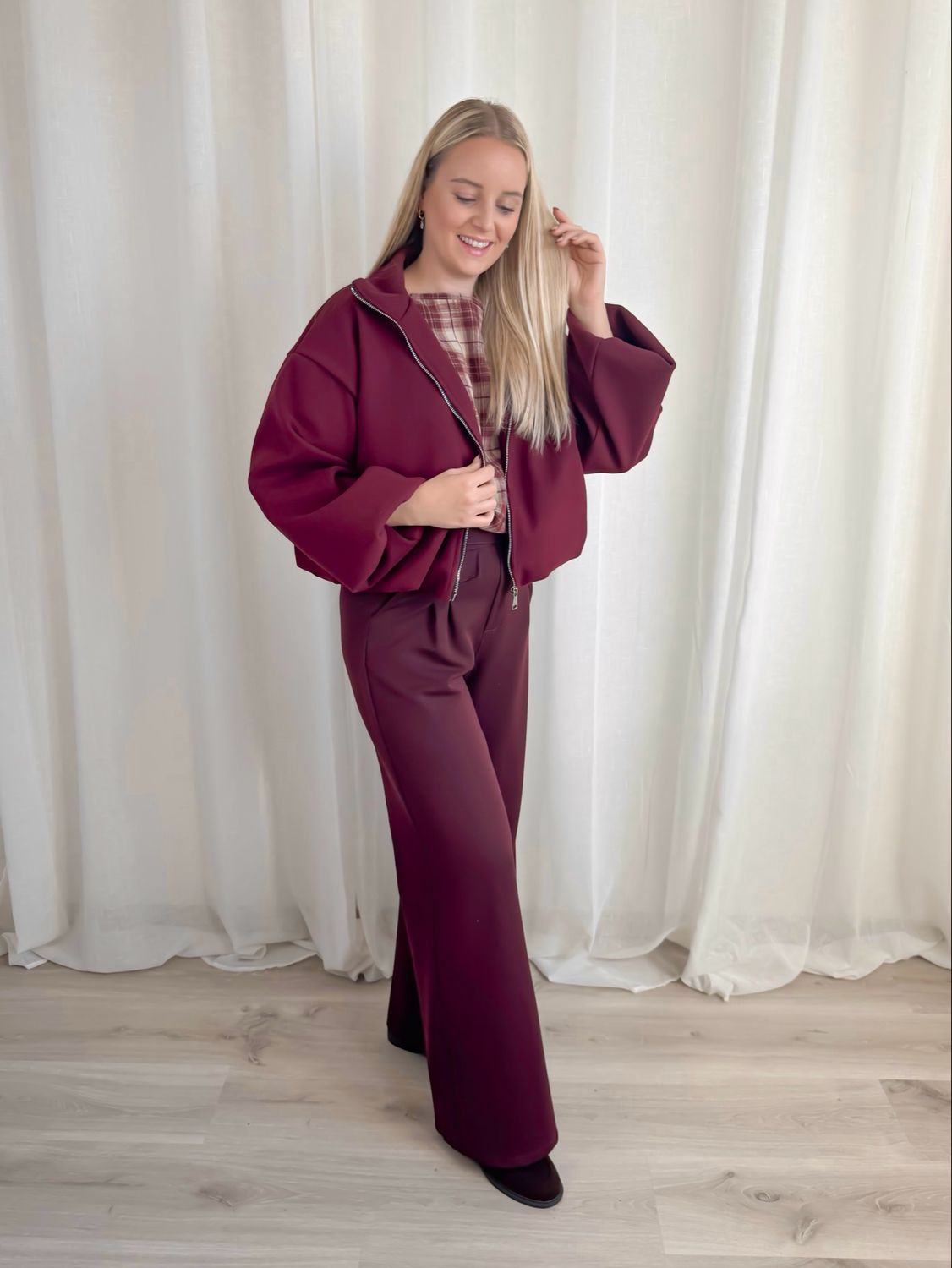 FLEUR BALLOON JACKET BURGUNDY