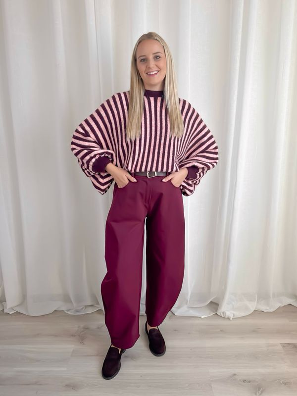 LEONIE BALLOON TROUSER BURGUNDY