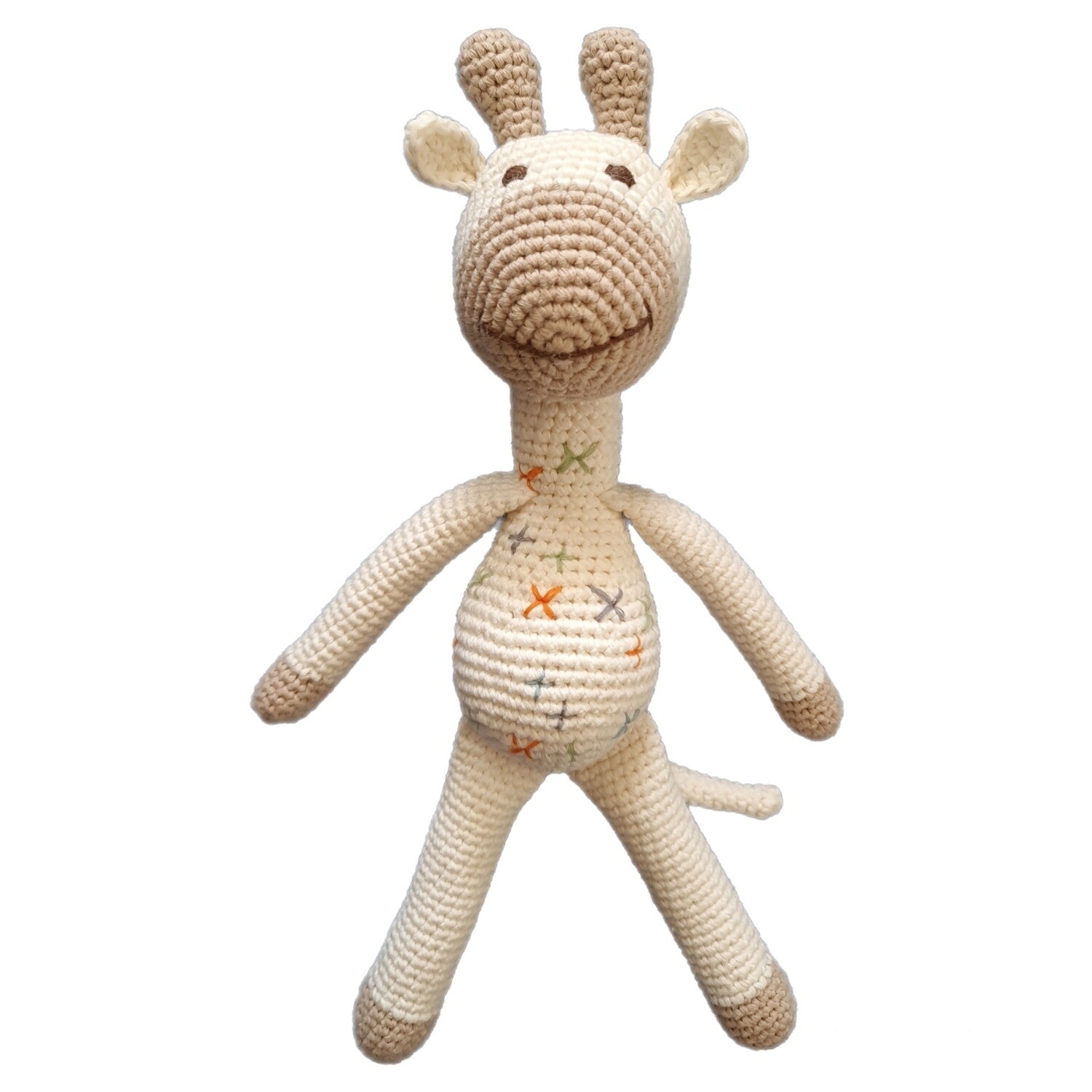 Hand crocheted toy giraffe - Organic cotton yarn