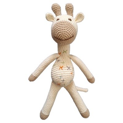 Hand crocheted toy giraffe - Organic cotton yarn