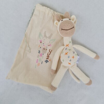 Hand crocheted toy giraffe - Organic cotton yarn