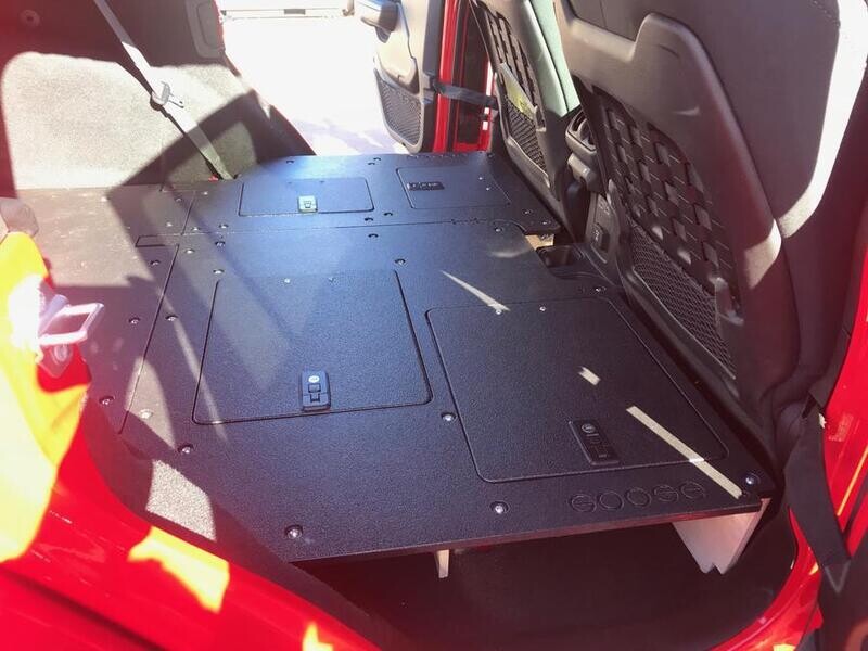 GOOSE GEAR - JEEP WRANGLER 2018-PRESENT JLU 4 DOOR SECOND ROW SEAT DELETE PLATE SYSTEM