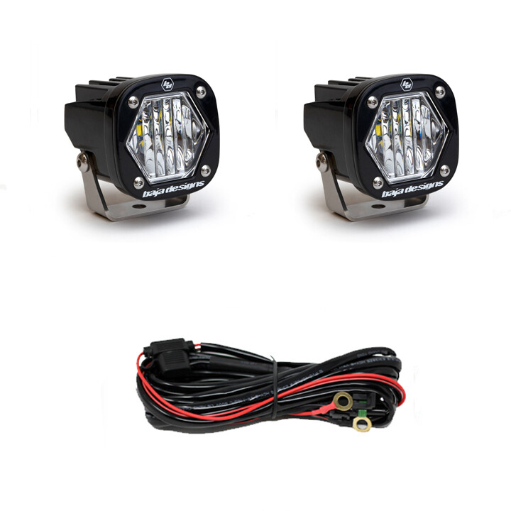 Baja Designs - S1 Black LED Auxiliary Light Pod Pair - Clear
