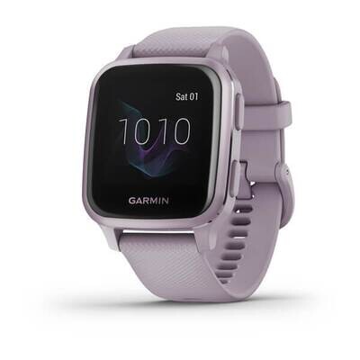 Garmin - Venu® Sq - Metallic Orchid Aluminum Bezel with Orchid Case and Silicone Band