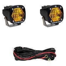 Baja Designs - S1 Black LED Auxiliary Light Pod Pair - Amber, Wide Cornering