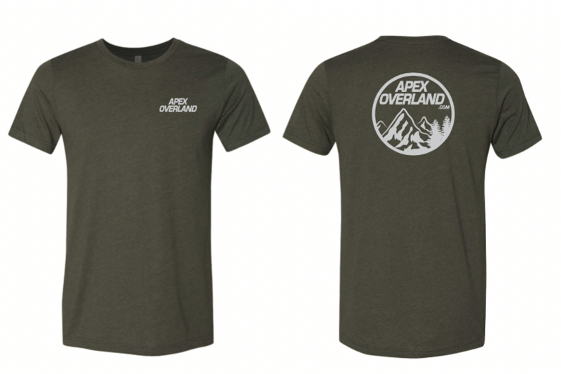 Apex Overland TShirt - Round Logo - Heather Military Green - Short Sleeve Unisex
