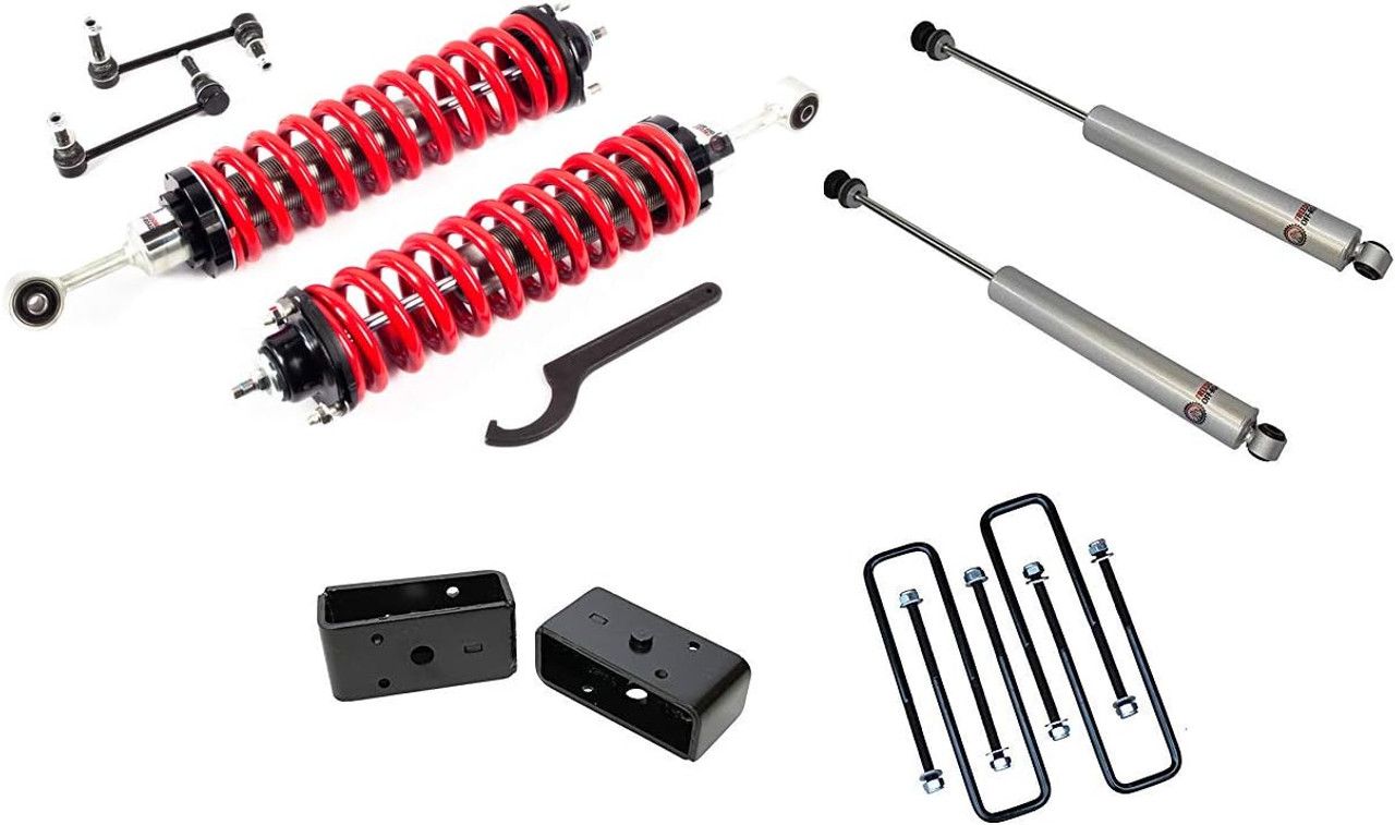 Freedom Off-Road - 2.5-5&quot; Adjustable Coilovers / 3&quot; Rear Blocks w/ U Bolts and Shocks - Tacoma