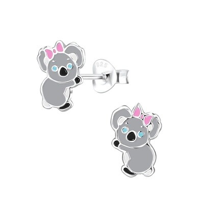 Silver Koala Stud Earrings