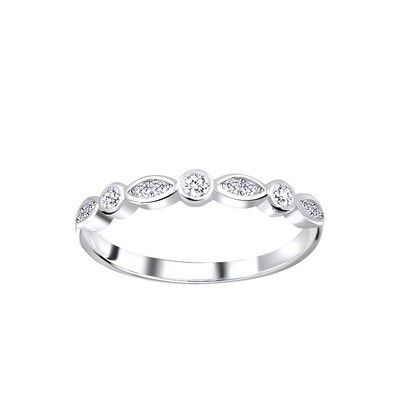 Silver Geometric Eternity Ring