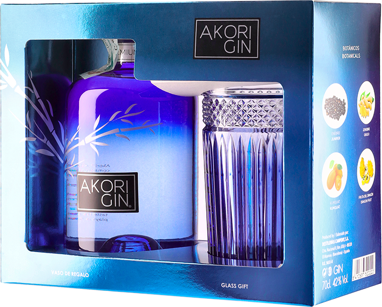 CONFEZIONE GIN AKORI CON GLASS