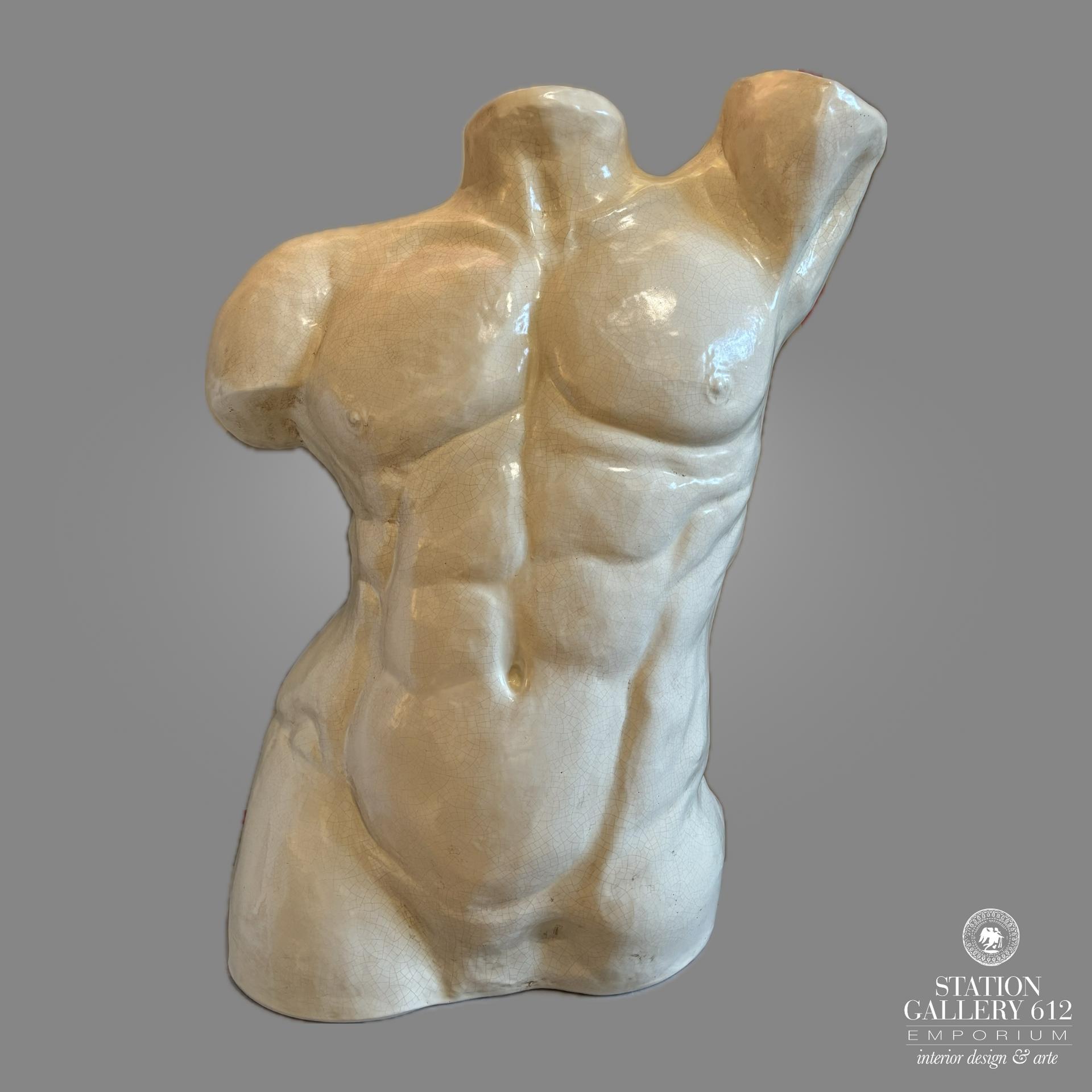 Torso maschile in ceramica