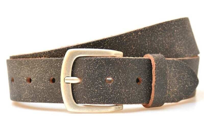 TIMBELT Riem 4 cm 100% leer 407 / Crack Zwart