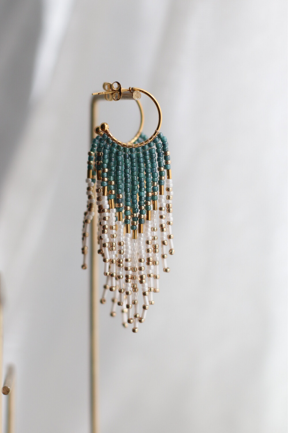 Boucle d&#39;oreilles Perles Tissées Lagoon