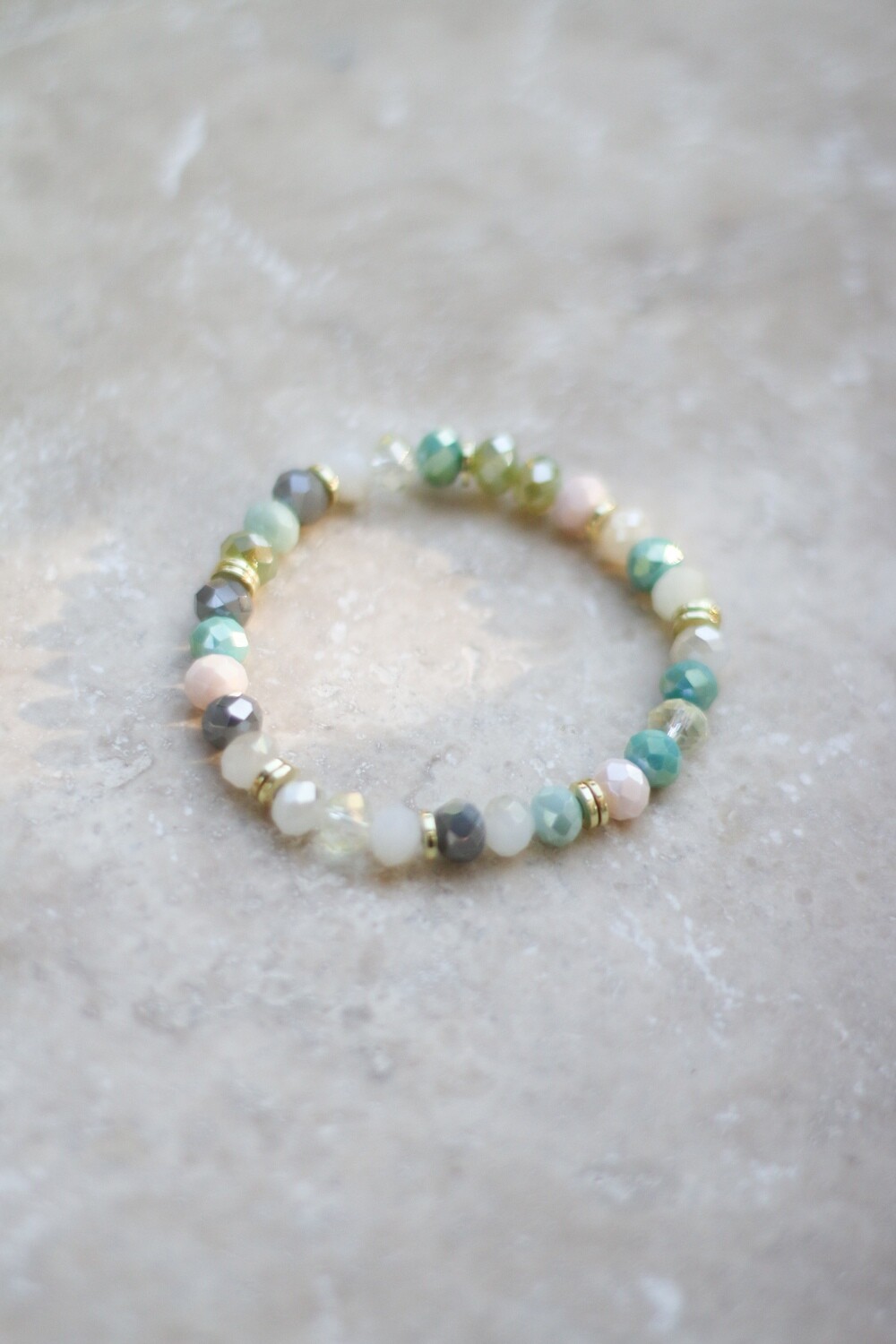 Bracelets perles à facettes Vert