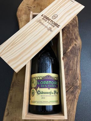 L&#39;Oratoire des Papes - Blanc - 2023 - Jero de 3L en Caisse Bois d&#39;Origine