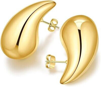 Teardrop Gold Hoop Earrings