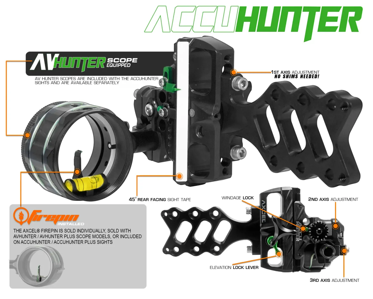 AXCEL ACCUHUNTER NO DAMPNER 41MM 1PIN GR .010-BLK