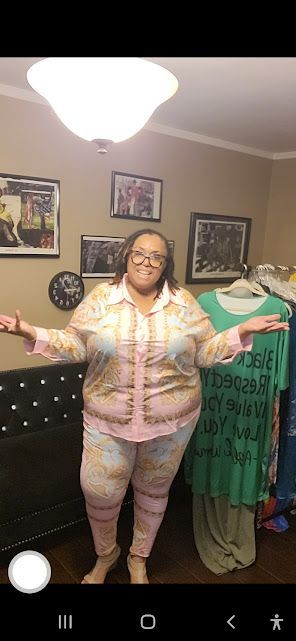 Pink 2 pc pants suit