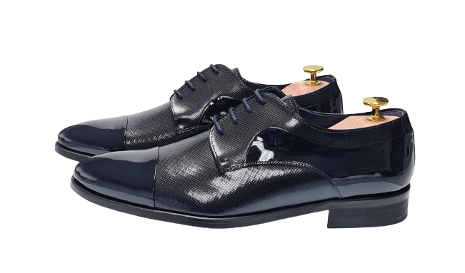 Zapato Hombre Blucher Charol Azul 883 | 9406 AZUL