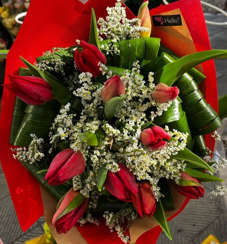 Bouquet tulipani rossi