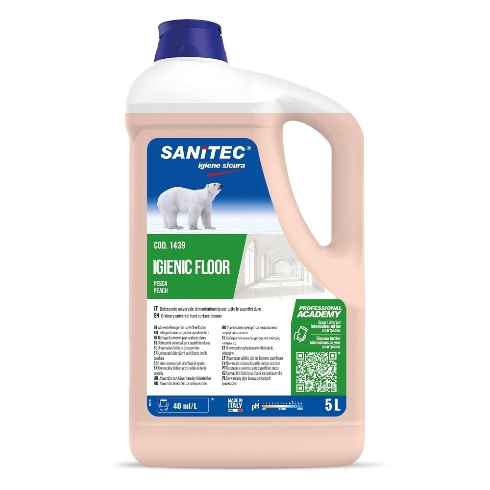 IGIENIC FLOOR PESCA – 5L  Detergente per pavimenti al profumo di pesca e gelsomino