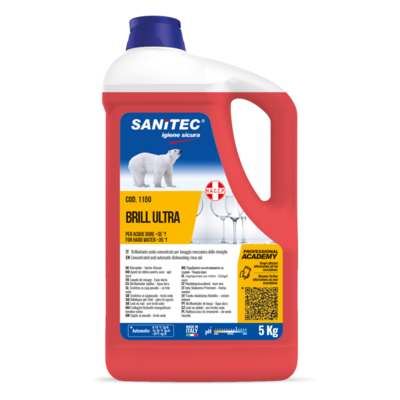 Brillantante acido concentrato per lavastoviglie Brill Ultra per acque dure 5 Kg Brillantante acido concentrato per lavastoviglie Brill Ultra per acque dure 5 Kg