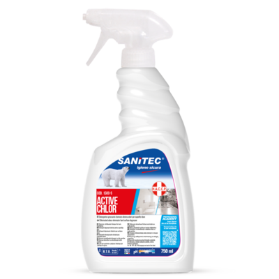 ACTIVE CHLOR – 750ML  Detergente sgrassante clorinato elimina odori per superfici dure