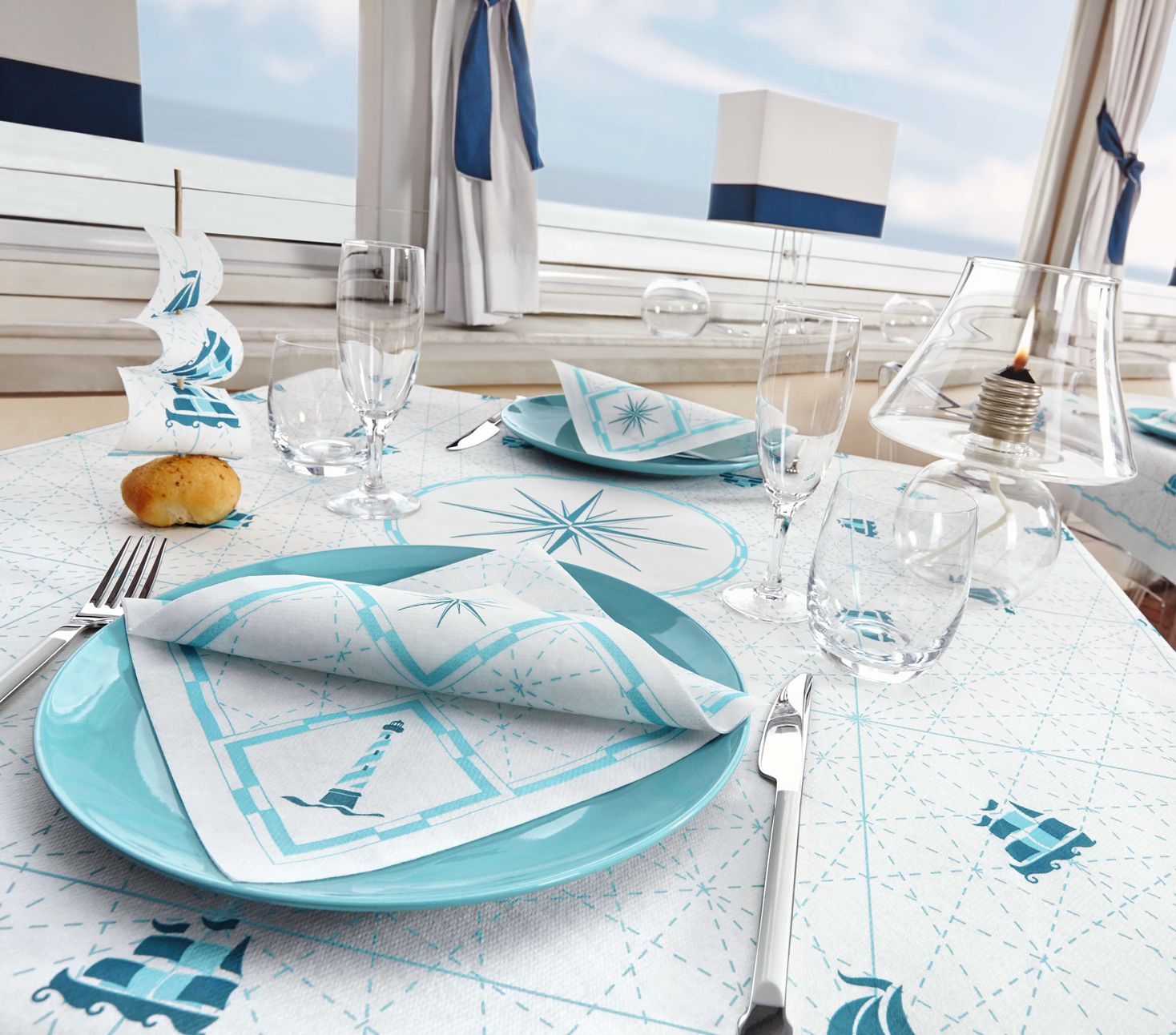 TOVAGLIOLi CARTA A SECCO 40X40 CRUISE CIELO -  50 PZ