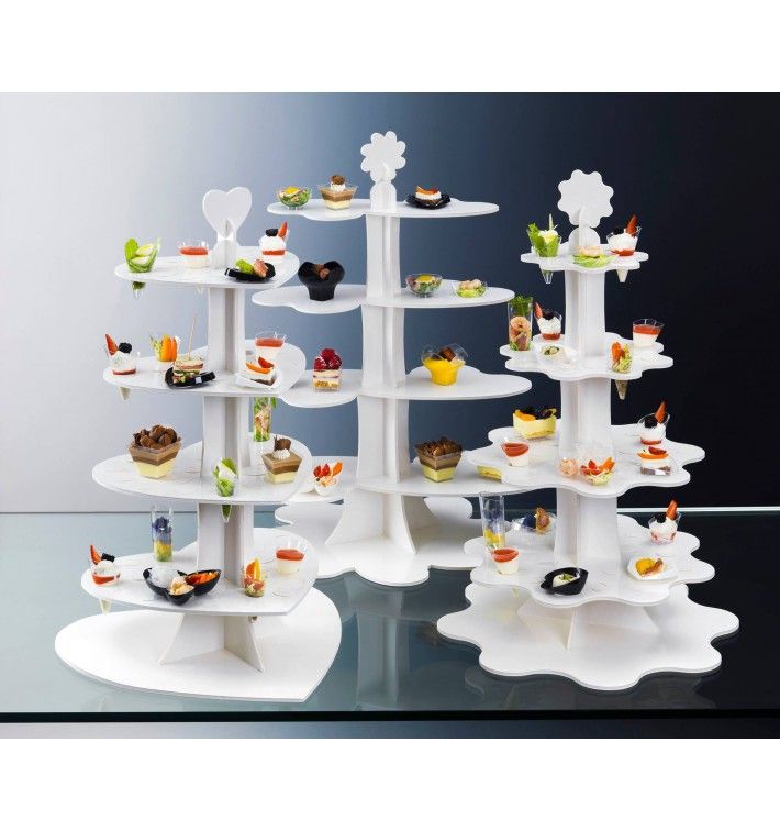 ALZATINA FLOWER PER FINGER FOOD E CONI BIANCA