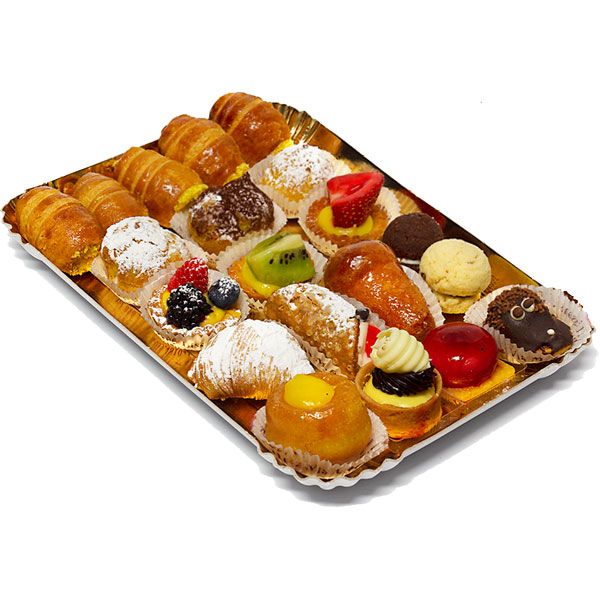 VASSOI PASTICCERIA IN CARTONE ORO/NAVETTE VARI FORMATI