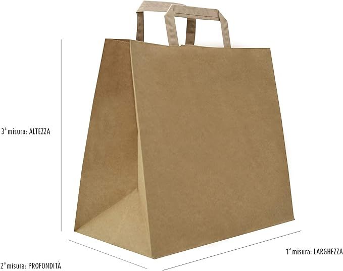 SHOPPER IN KRAFT AVANA CON MANICO PIATTO (200/250)