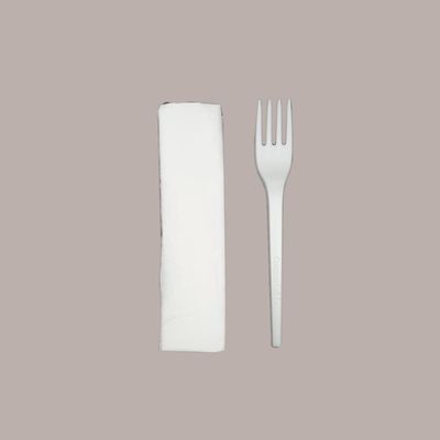SET MONO - FORCHETTA BIANCA E TOVAGLIOLO IMBUSTATI 500 PEZZI