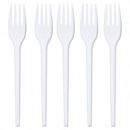 FORCHETTA IN PLASTICA BIANCA - 1200 PEZZI