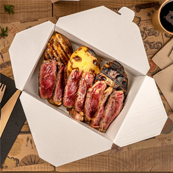 BOX RICHIUDIBILE PER ASPORTO IN CARTA BIO - 25 PEZZI