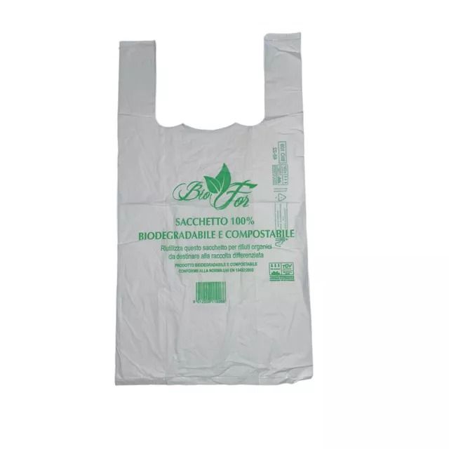 SHOPPER COMPOSTABILE MEDIA BIANCA - 500PZ
