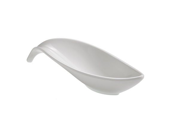 SALSIERA IN MELAMINA BIANCA "LE PERLE" CM 21,7X7X4,5H