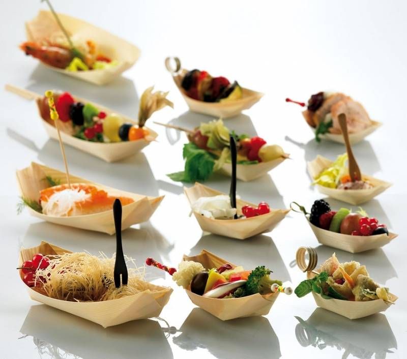 BARCHETTE FINGER FOOD IN LEGNO DI PINO, 50 PEZZI