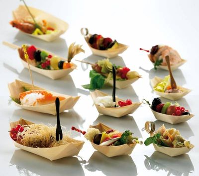 BARCHETTE FINGER FOOD IN LEGNO DI PINO, 50 PEZZI