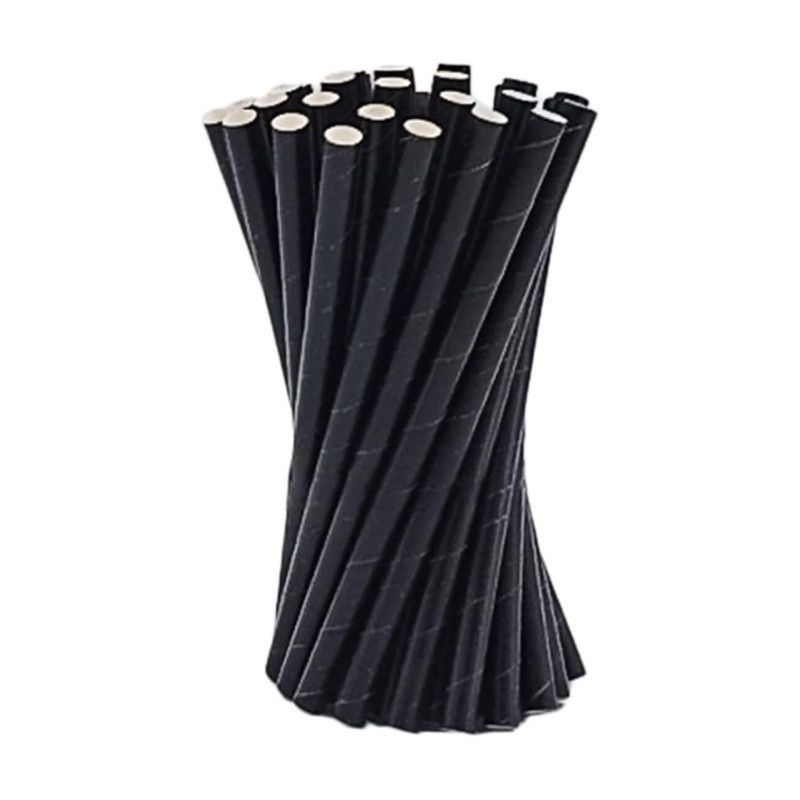 CANNUCCE IN CARTA NERE BIODEGRADABILI  21 CM - 250 PEZZI