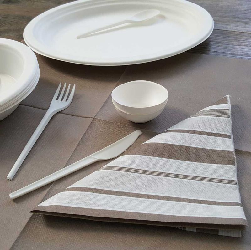 TOVAGLIOLO CARTA A SECCO 40X40 NAIF MARRONE 50 PZ
