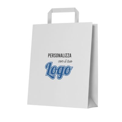 SHOPPER IN KRAFT BIANCA CON MANICO PIATTO - VARI FORMATI SHOPPER IN KRAFT BIANCA CON MANICO PIATTO - VARI FORMATI