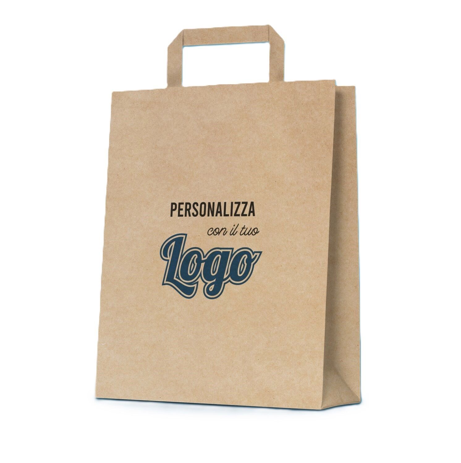 SHOPPER IN KRAFT AVANA CON MANICO PIATTO - VARI FORMATI