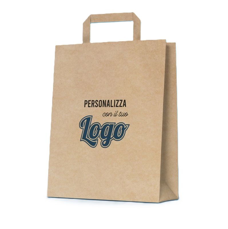 SHOPPER IN KRAFT AVANA CON MANICO PIATTO - VARI FORMATI