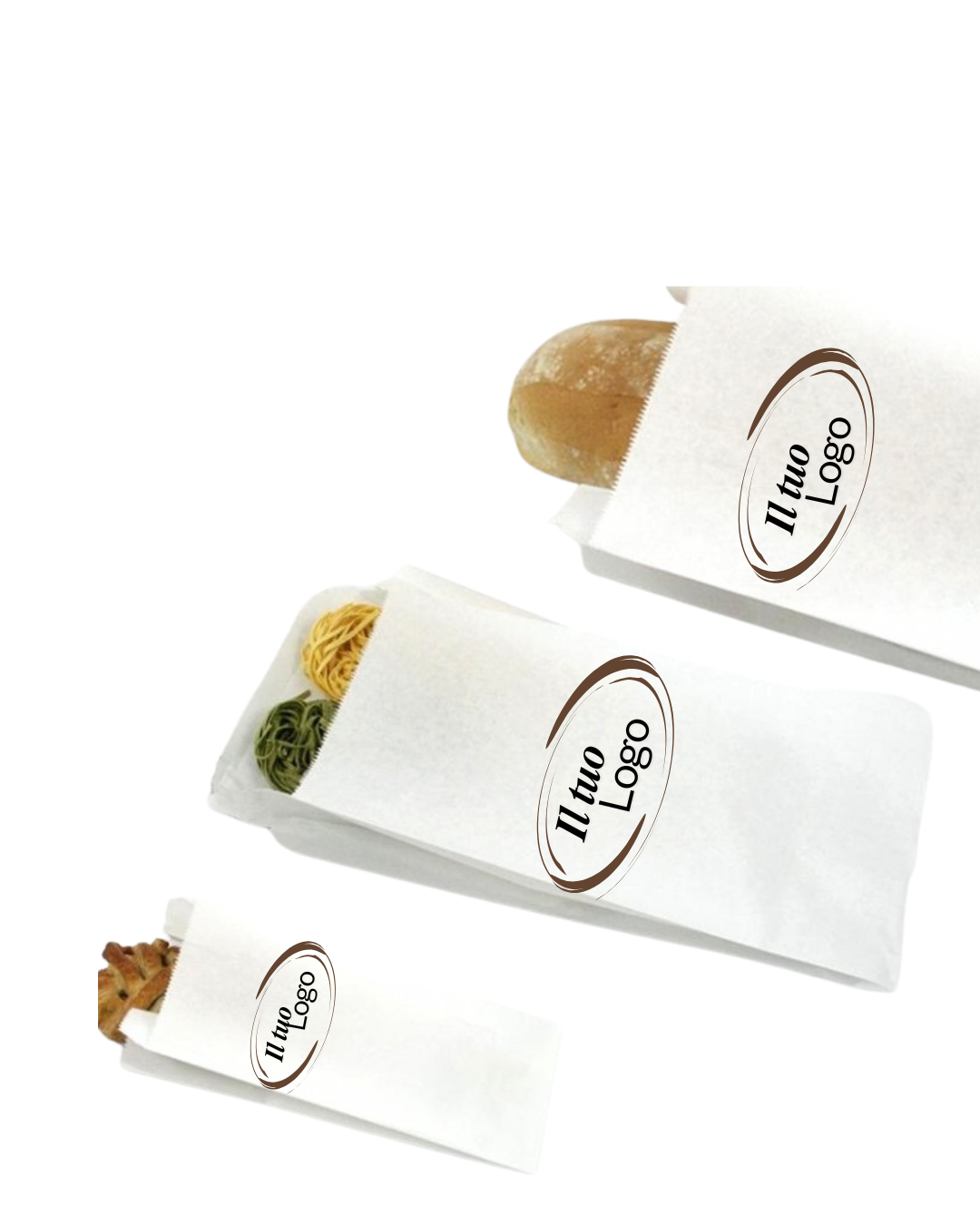 SACCHETTI CARTA  KRAFT BIANCHI PERSONALIZZATI 10 KG